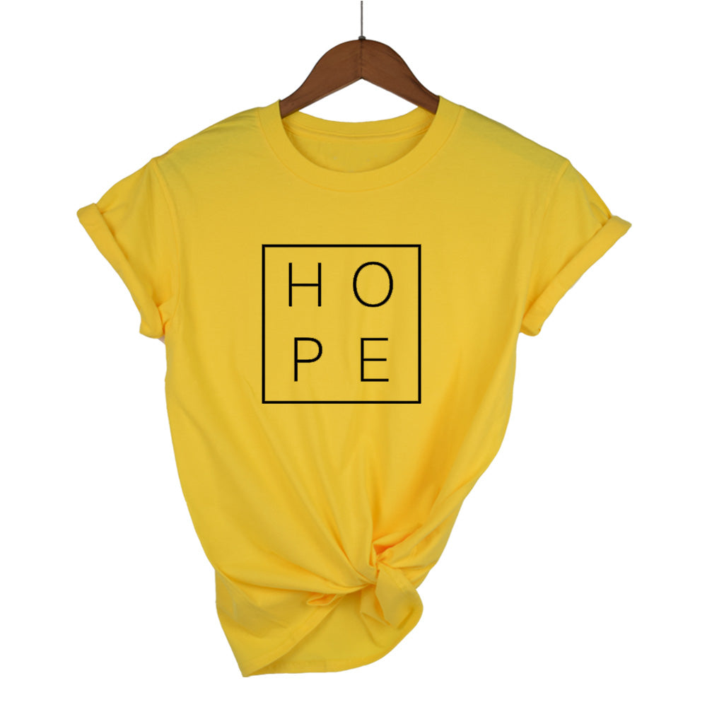 New Summer Women T-Shirt Faith Hope
